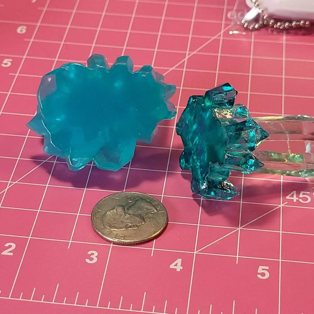 Blue Crystal Formations - Japanese Gachapon Display Set of 2